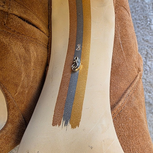 Sam Edelman Sylvia Cognac Brown Suede Leather Tall Knee High Dress Boots 8M NEW - Picture 9 of 11